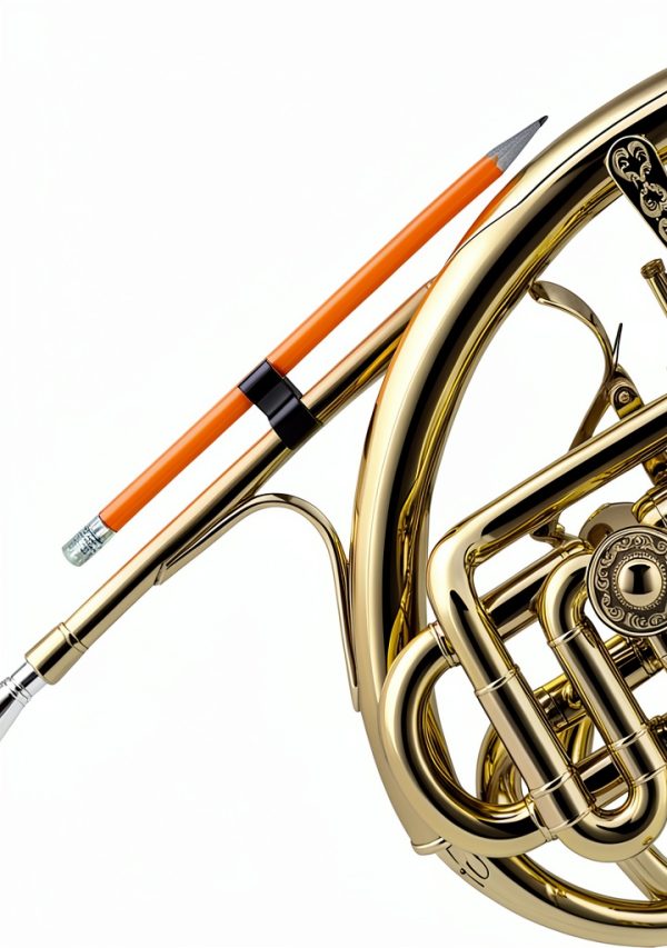 French Horn Pencil Holder Plastic F Instrument Stand-3