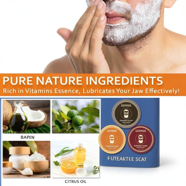 Shaving Soap Kit LEPONIX Premium Sandalwood Cream-4